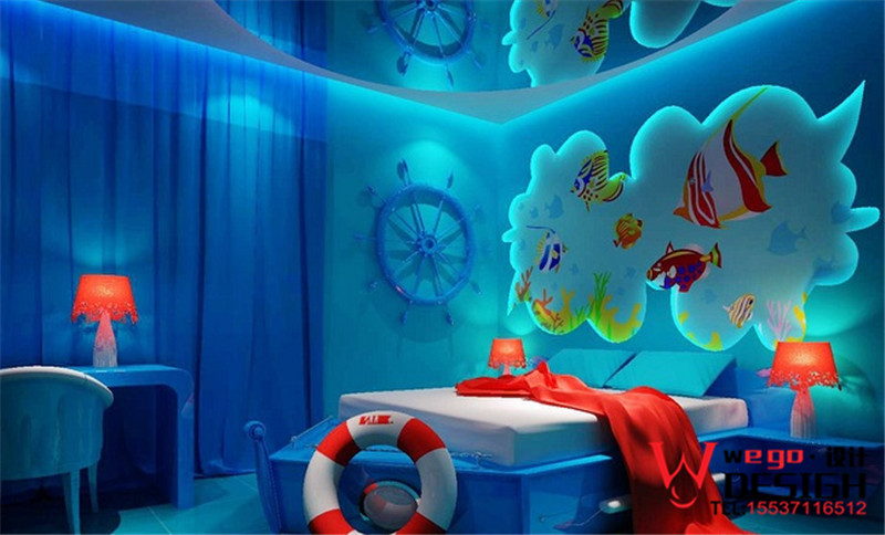 藍(lán)色夢(mèng)幻特色主題客房設(shè)計(jì)方案欣賞