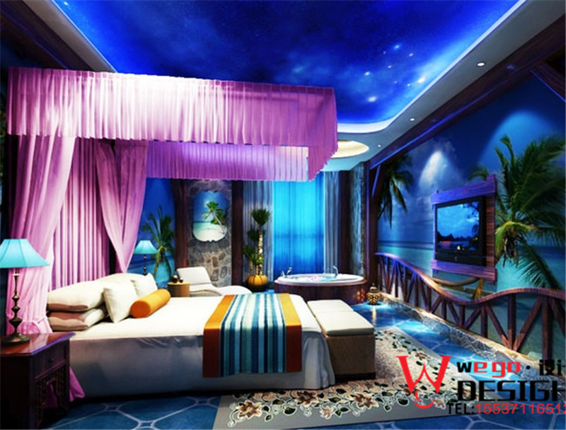 藍(lán)色夢(mèng)幻特色主題客房設(shè)計(jì)方案欣賞