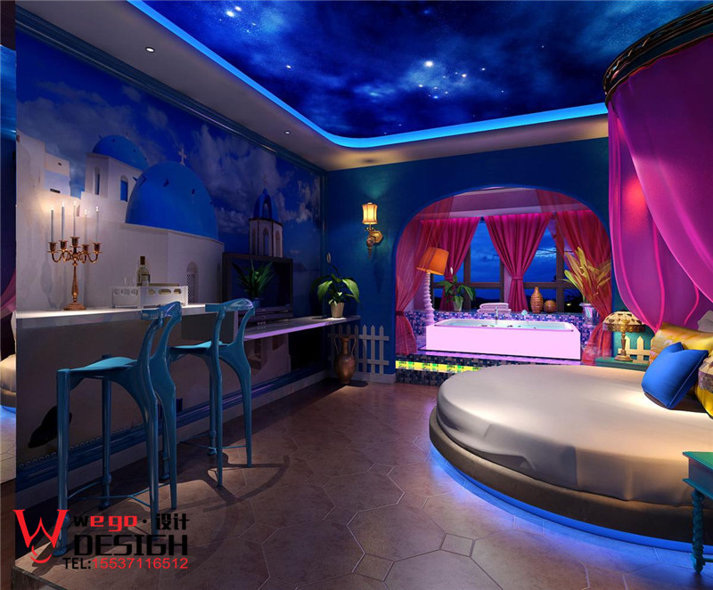 武漢巴黎之吻情侶酒店設(shè)計(jì)【情定愛情海】