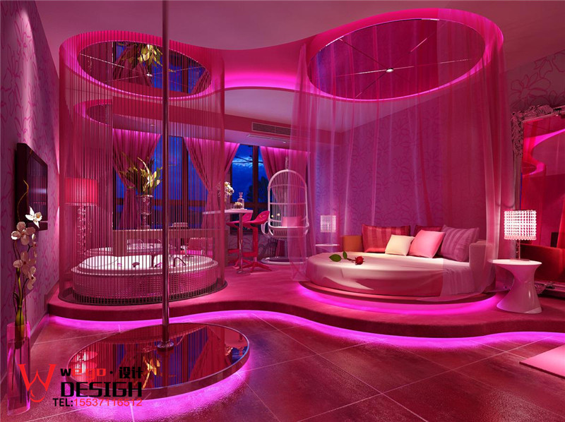 武漢巴黎之吻情侶酒店設(shè)計(jì)【紅粉佳人】