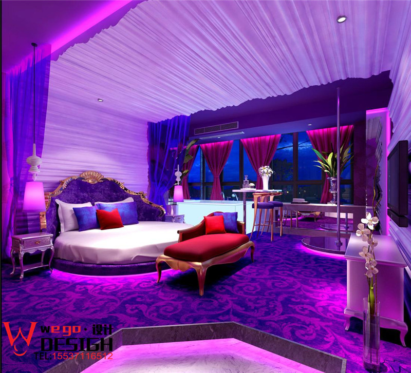 武漢巴黎之吻情侶酒店設(shè)計(jì)【紫晶魅影】