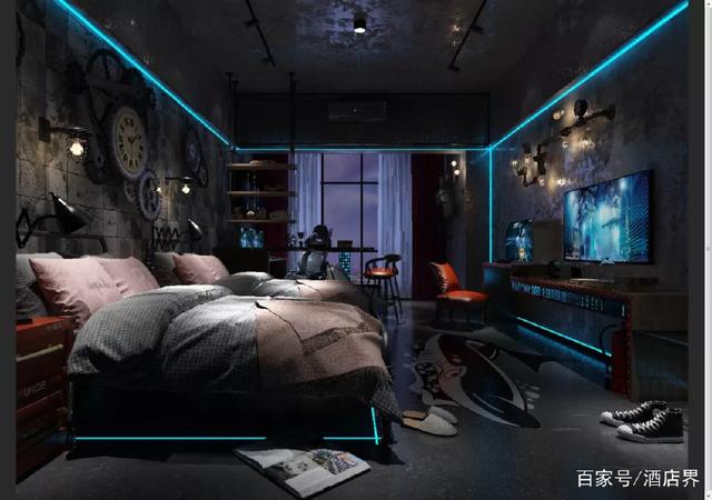 U+電競主題酒店客房設(shè)計效果圖